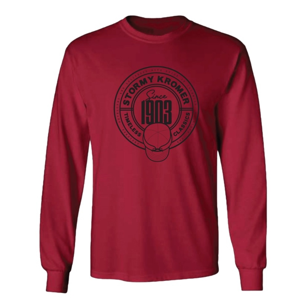 Stormy Kromer Red Long Sleeve Tee Since 1903 Logo Medium 100% Cotton